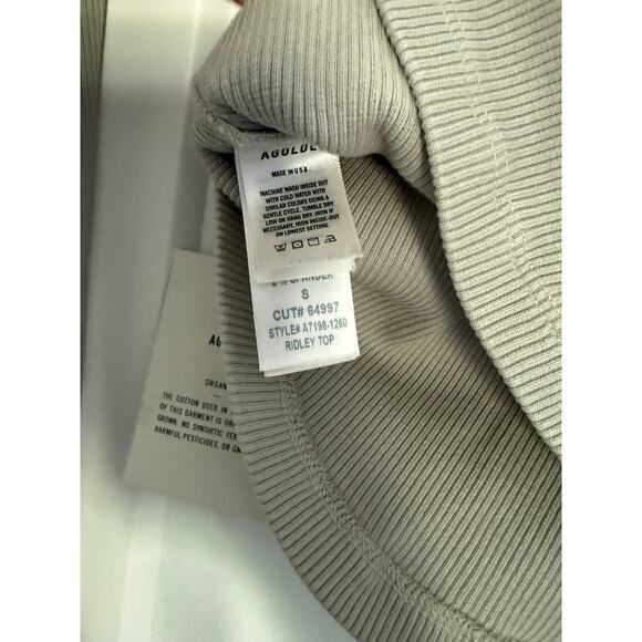 $118 New Agolde Ridley Rib Top - Rice Paper - Small - Picture 11 of 11